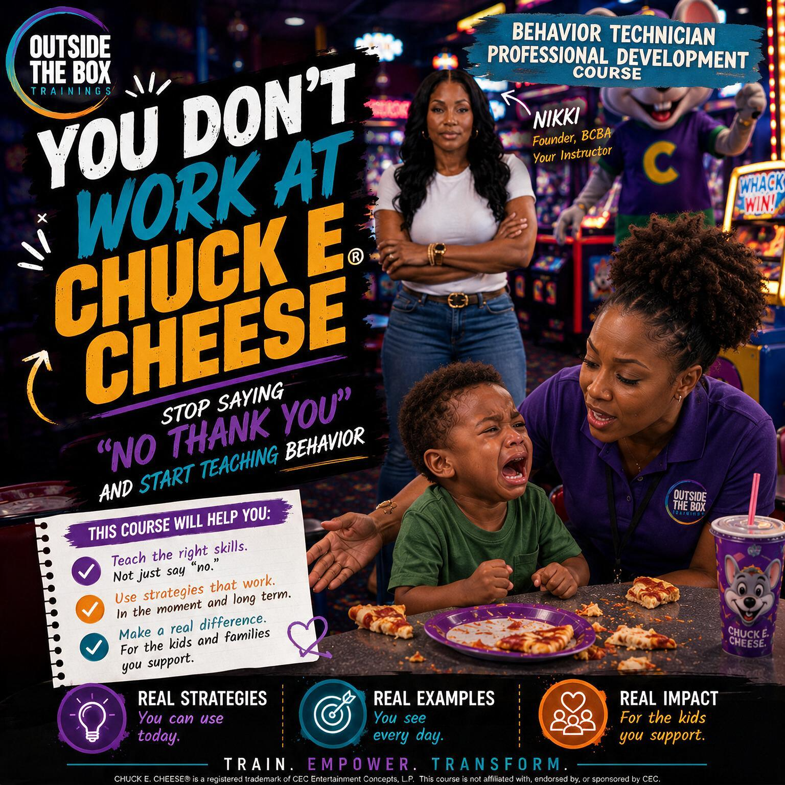 You Don’t Work at Chuck E. Cheese: Stop Saying ‘No Thank You’ and Start Teaching Behavior ABA professional development course thumbnail